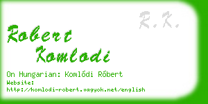 robert komlodi business card